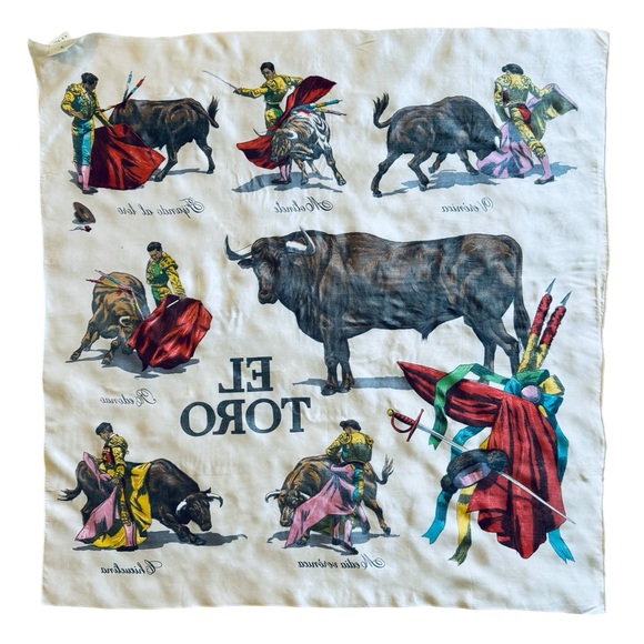 Beautiful VINTAGE Bullfighting Spanish Matador Scarf - Picture 8 of 8